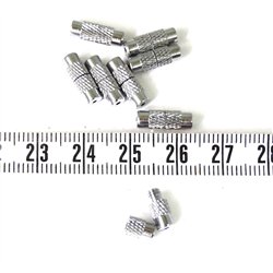 Fermoir à visser argenté 12 x 4 mm