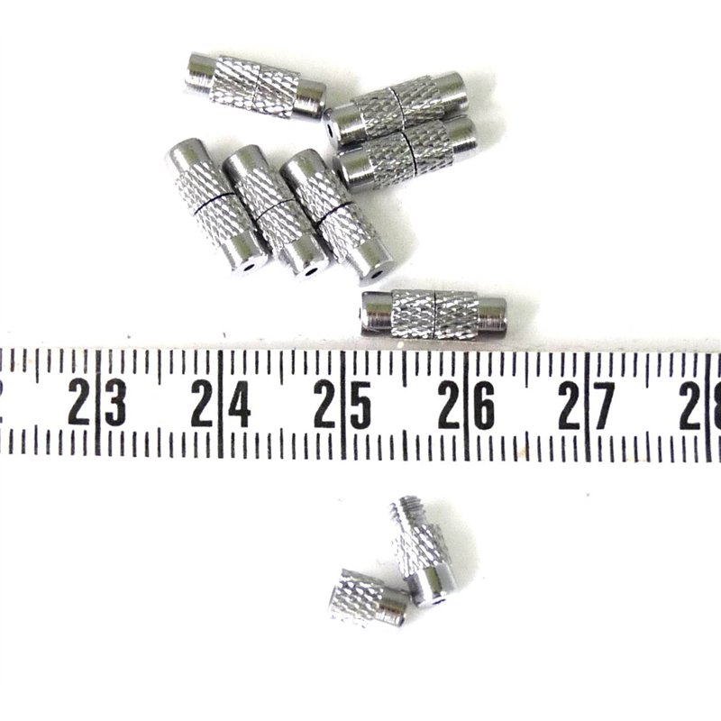 Fermoir à visser argenté 12 x 4 mm