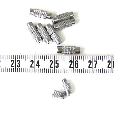Fermoir à visser argenté 12 x 4 mm