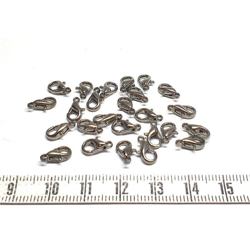 Fermoir mousqueton  9mm hématite
