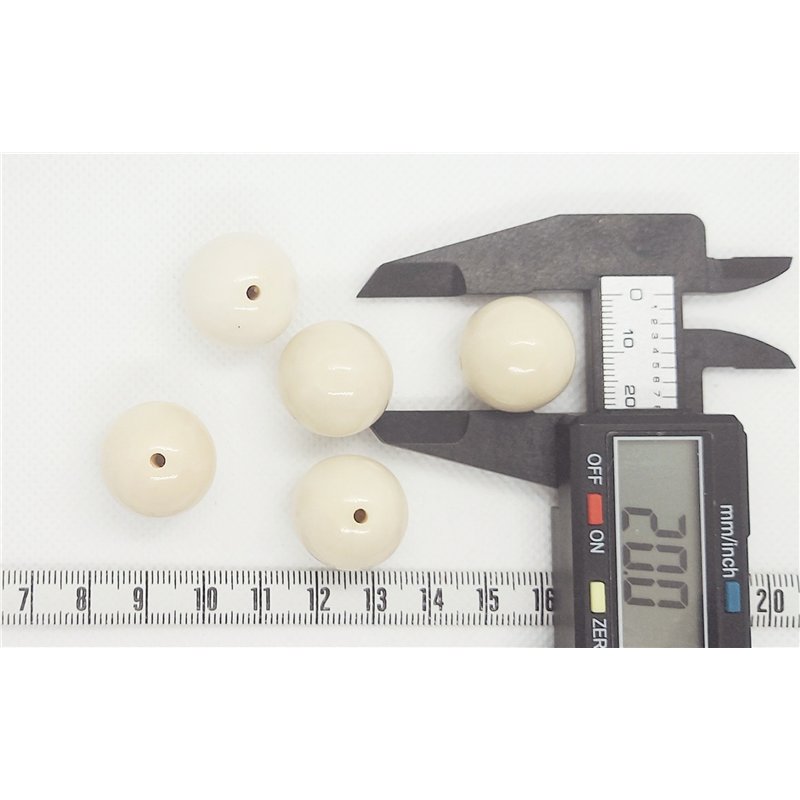 Tagua perle 20mm blanc