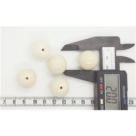 Tagua perle 20mm blanc