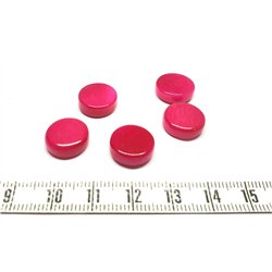 Tagua disque 13mm rose