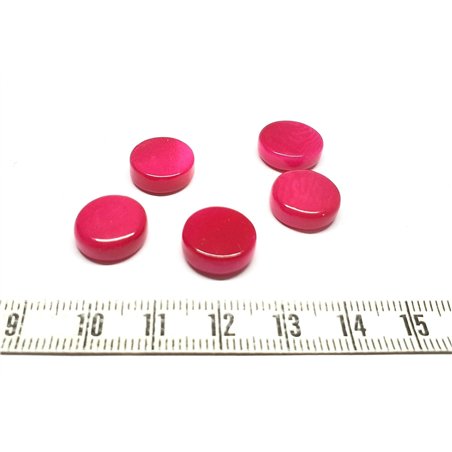 Tagua disque 13mm rose