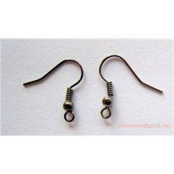 Support boucle d oreille couleur  Hématite  x2