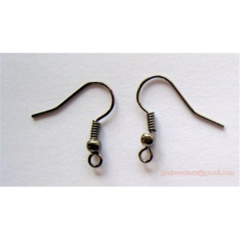 Support boucle d oreille couleur  Hématite  x2