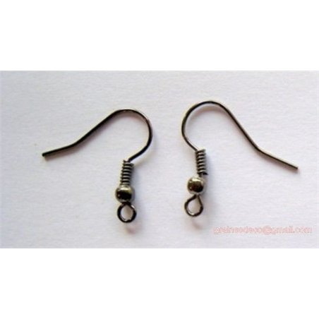 Support boucle d oreille couleur  Hématite  x2