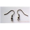 Support boucle d oreille couleur  Hématite  x2