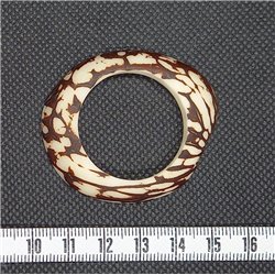 Tagua donut grand marbré blanc