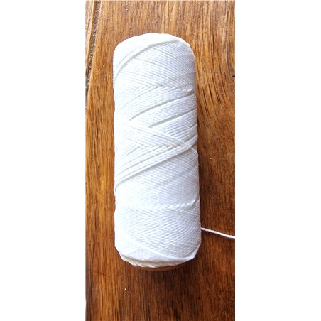Fil polyester Linhasita© ciré blanc 1mm x 1m