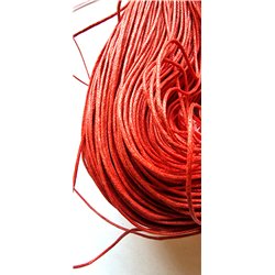 Fil coton ciré rouge 1mm  mètre