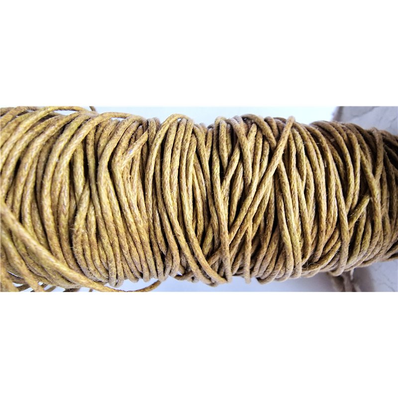 Fil coton ciré brun 1mm  mètre