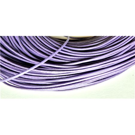 Fil de cuir 1mm lilas x 1m