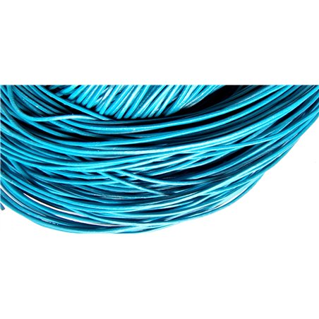 Fil de cuir 1mm bleu turquoise x 1m