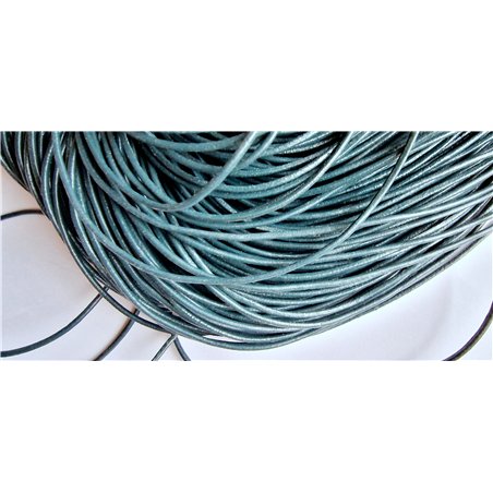 Fil de cuir 2mm bleu très foncé x 1m