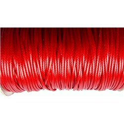 Fil polyester ciré 2mm rouge x 1m