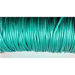 Fil polyester ciré 2mm bleu turquoise x 1m