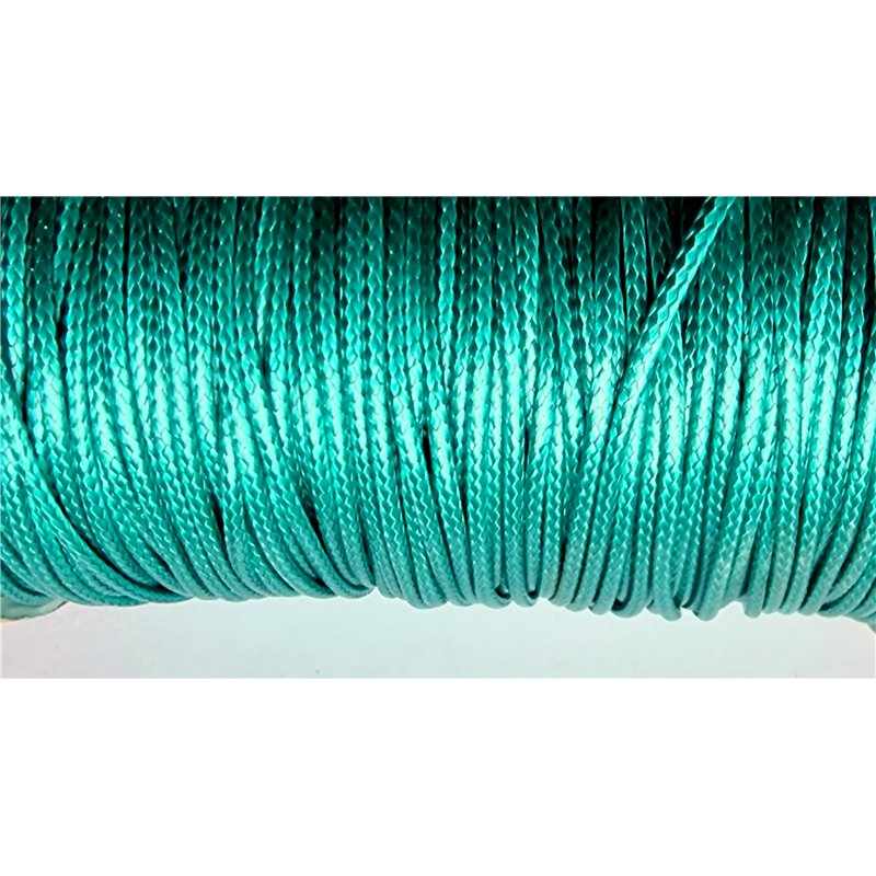 Fil polyester ciré 2mm bleu turquoise x 1m