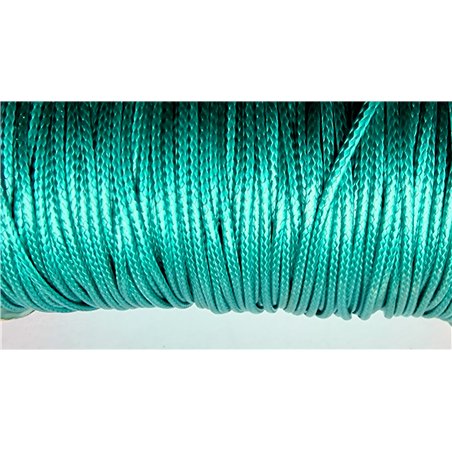 Fil polyester ciré 2mm bleu turquoise x 1m