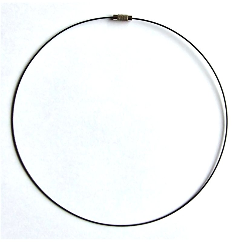 Collier en fil cablé 1mm noire 45cm