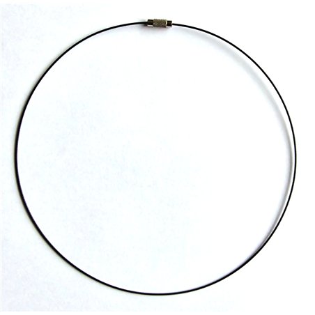 Collier en fil cablé 1mm noire 45cm