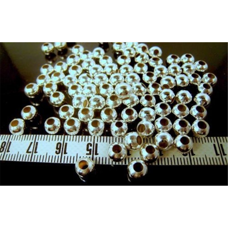Intercalaire perle 6mm argentée