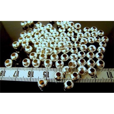 Intercalaire perle 6mm argentée