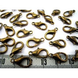 Fermoir mousqueton  9 mm bronze