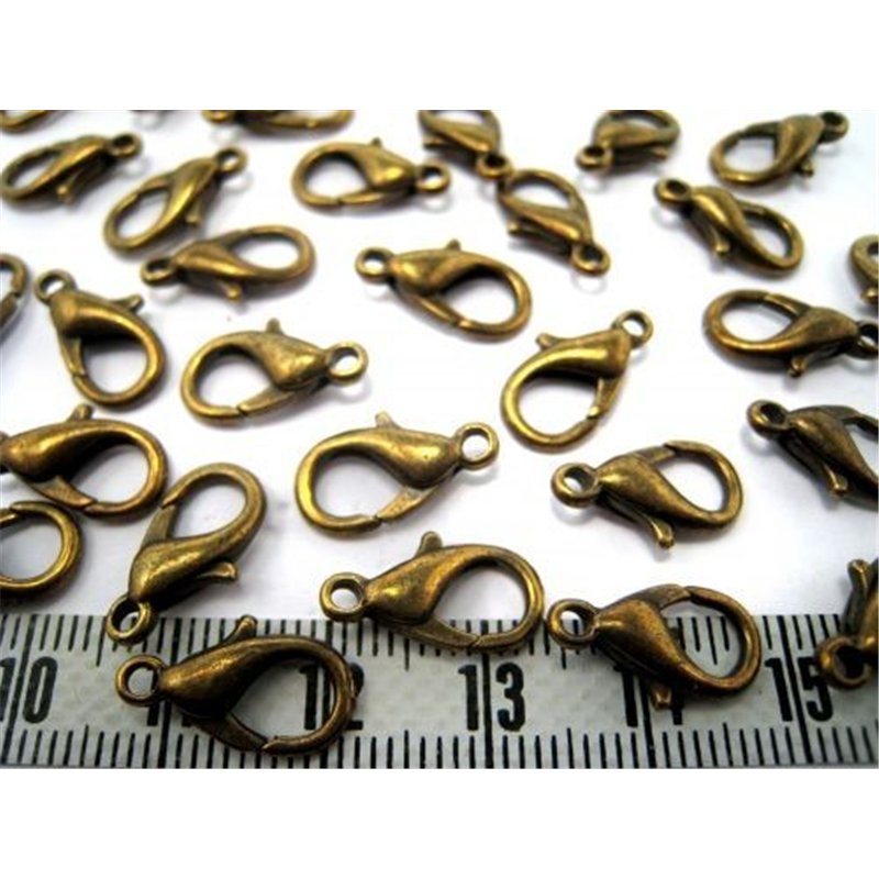 Fermoir mousqueton  9 mm bronze