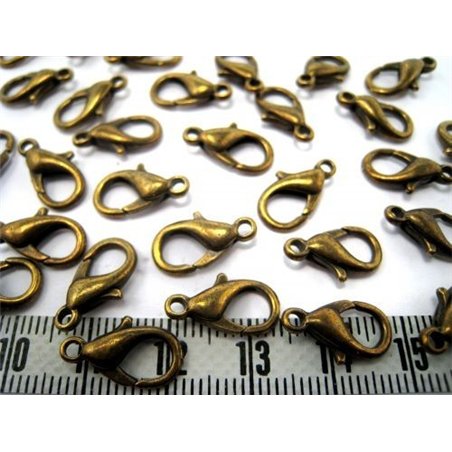 Fermoir mousqueton  9 mm bronze