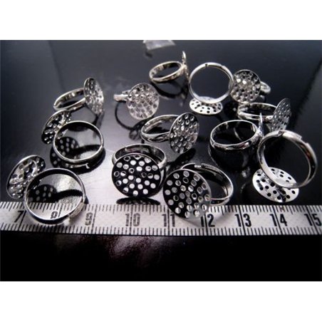 Support bague à grand tablier argenté