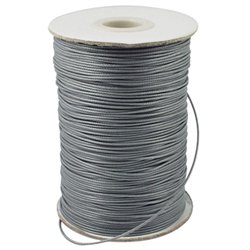 Fil polyester ciré 1mm gris x 1m