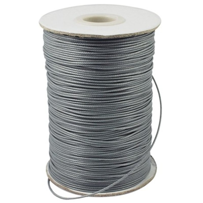 Fil polyester ciré 1mm gris x 1m