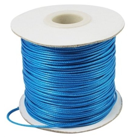 Fil polyester ciré bleu 1mm x 1m