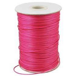 Fil polyester ciré 1mm rose x 1m