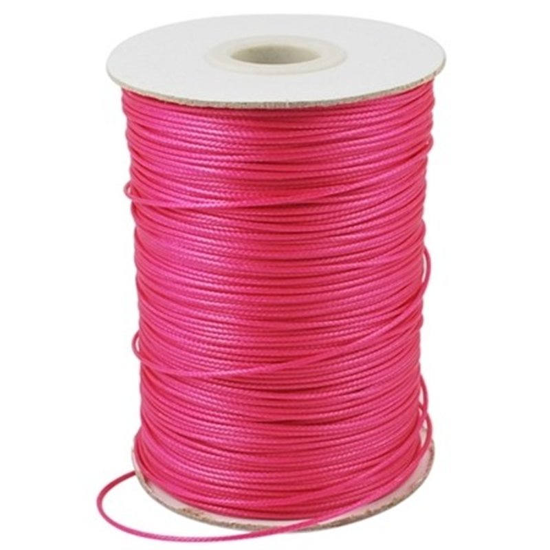 Fil polyester ciré 1mm rose x 1m