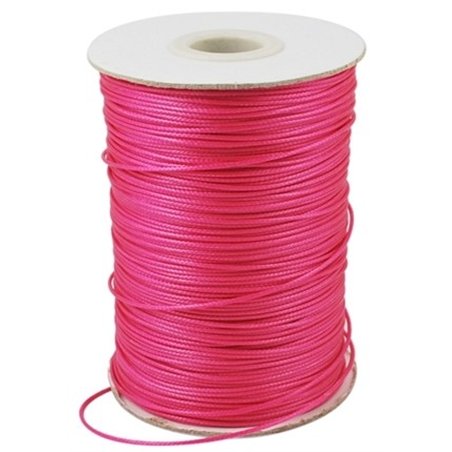 Fil polyester ciré 1mm rose x 1m
