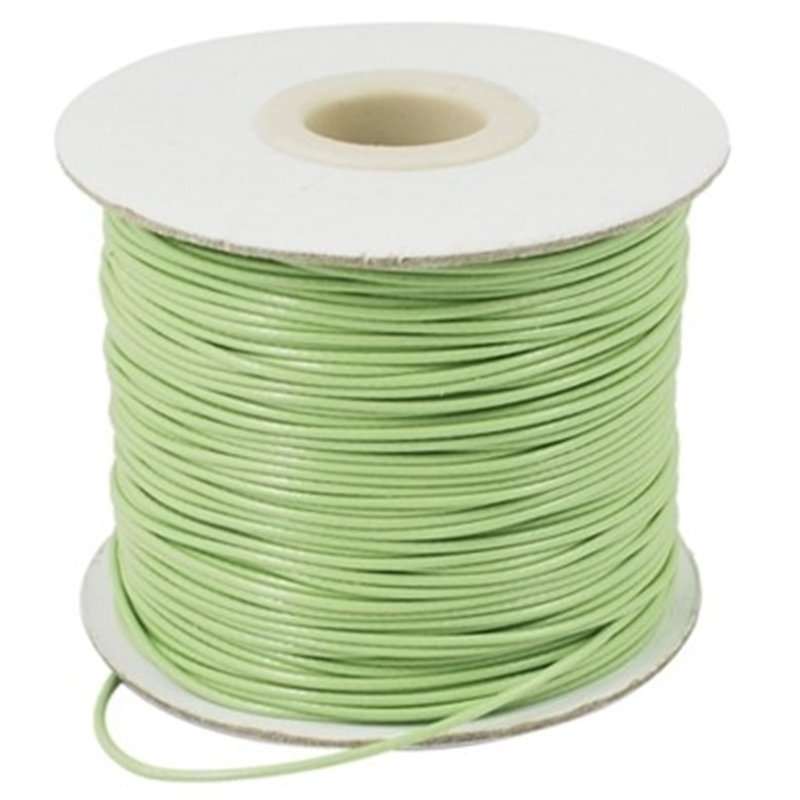 Fil polyester ciré vert pomme 1mm x 1m