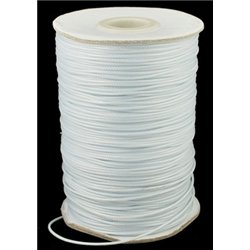 Fil polyester 1mm ciré blanc x 1m