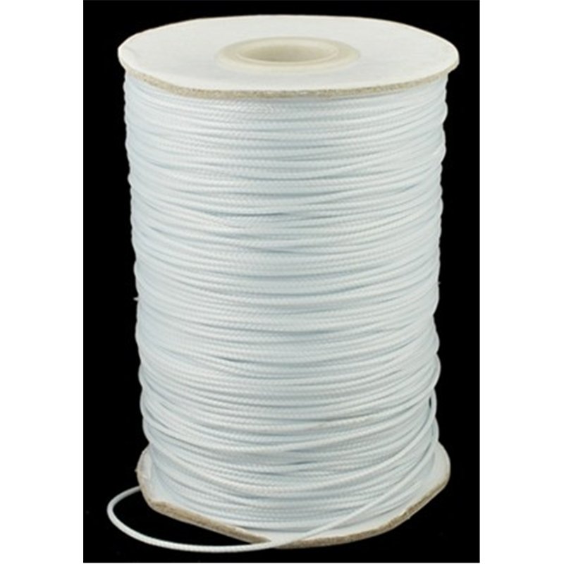 Fil polyester ciré blanc 1mm x 1m