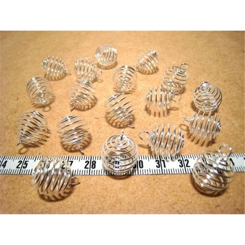 Spirale pendentif 15mm argentée