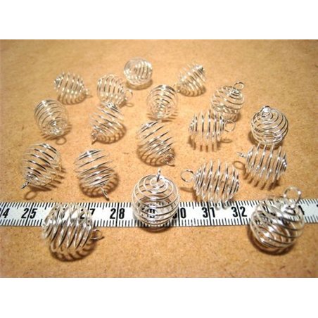 Spirale pendentif 15mm argentée
