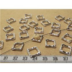 Anneau cadre petit carré  argent