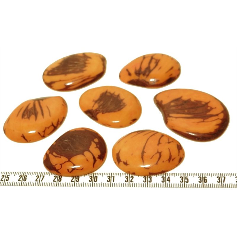 Tagua lame marbrée grande orange x1