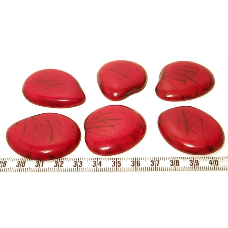 Tagua lame marbrée grande rouge x1