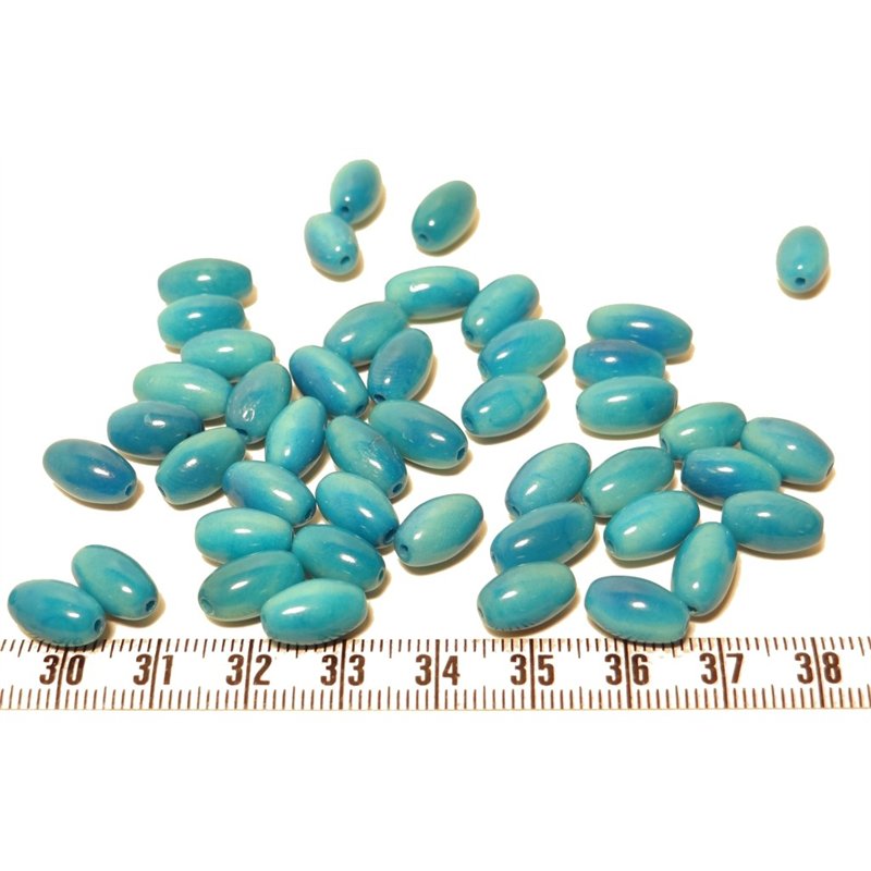 Tagua olive 12mm bleu