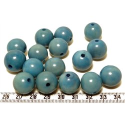 Tagua perle 15mm bleu