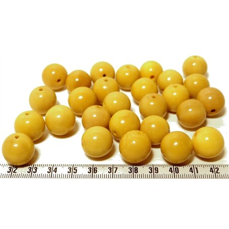 Tagua perle jaune 15mm  x1