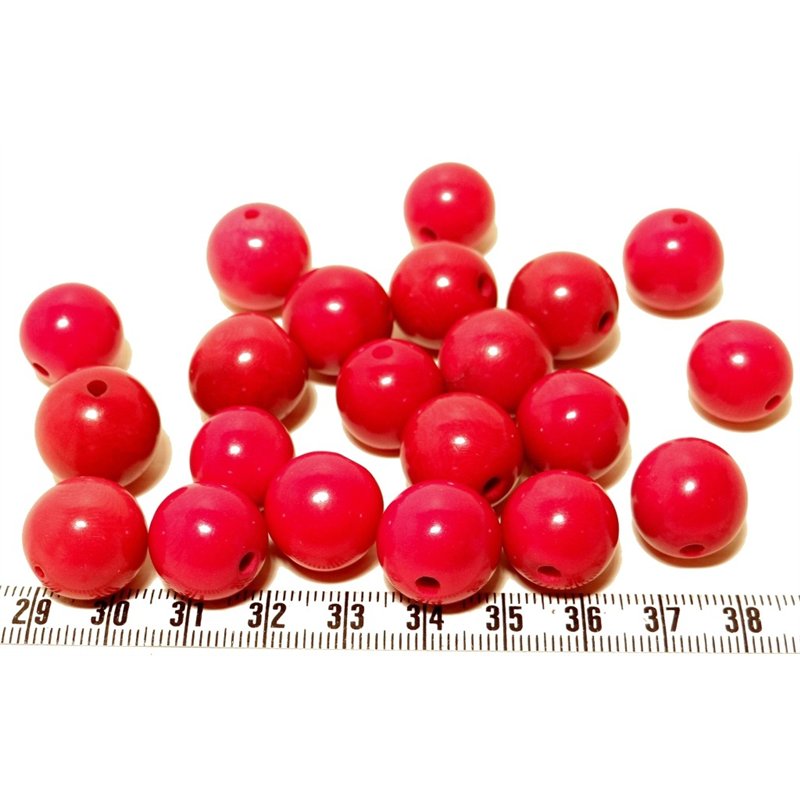 Tagua perle rouge 15mm  x1