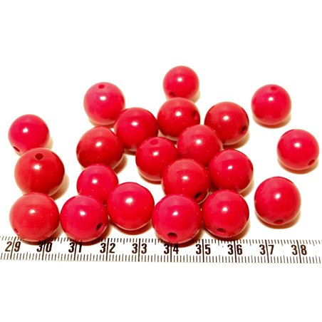 Tagua perle rouge 15mm  x1